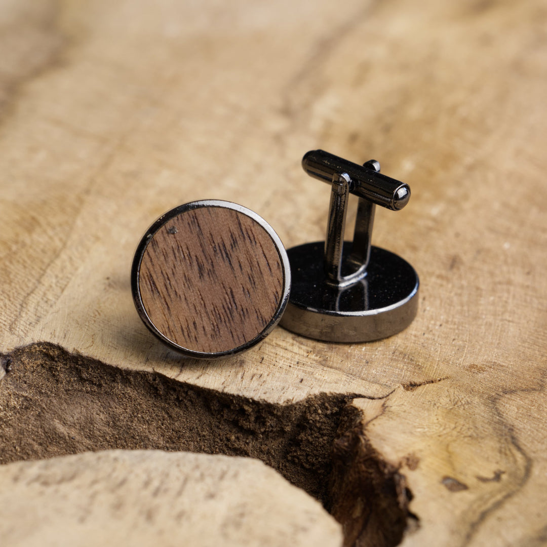 Gunmetal & Walnut Cufflinks