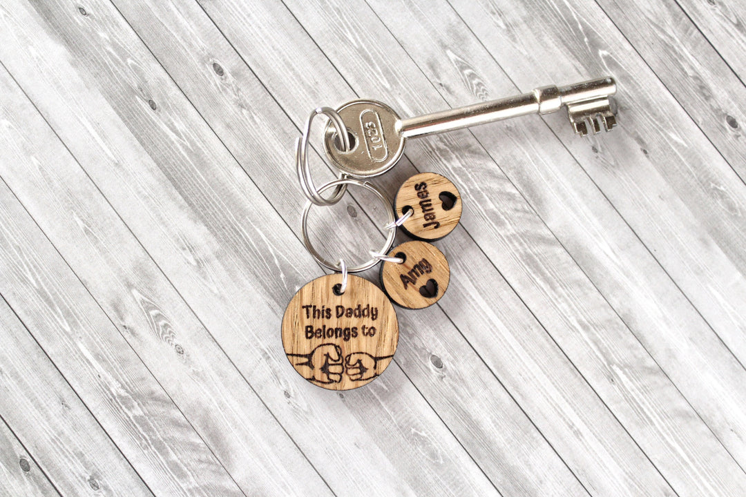 Personalised 'This Daddy Belongs To' Keyring
