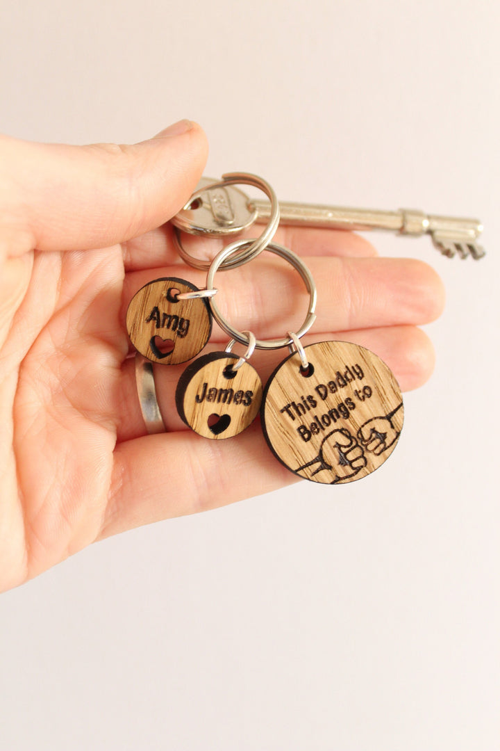 Personalised 'This Daddy Belongs To' Keyring