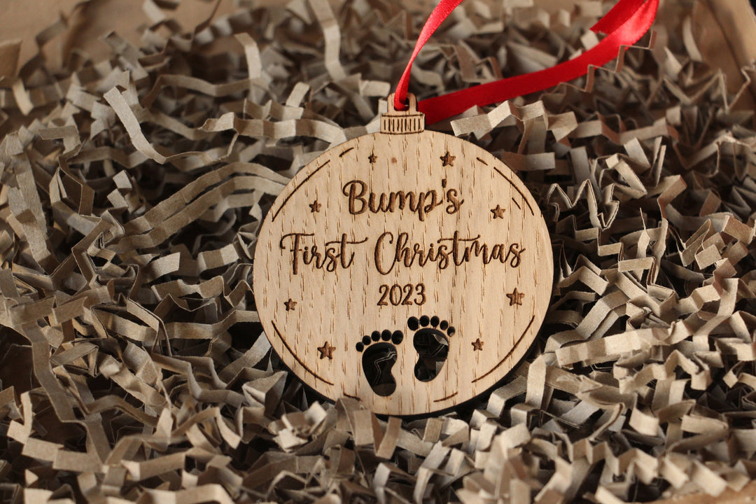 Personalised Bump's First Christmas Ornament