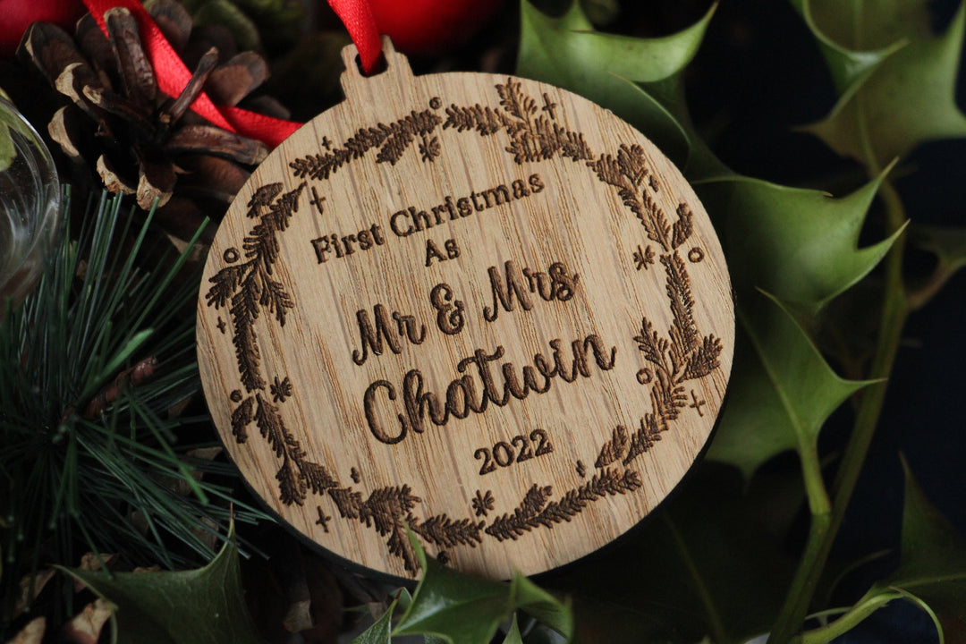 Personalised First Christmas Married Ornament