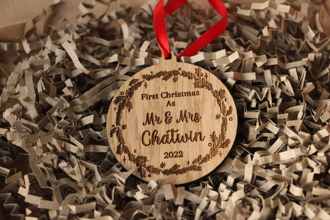 Personalised First Christmas Married Ornament