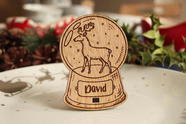 Personalised Snow Globe Table Name Place Settings