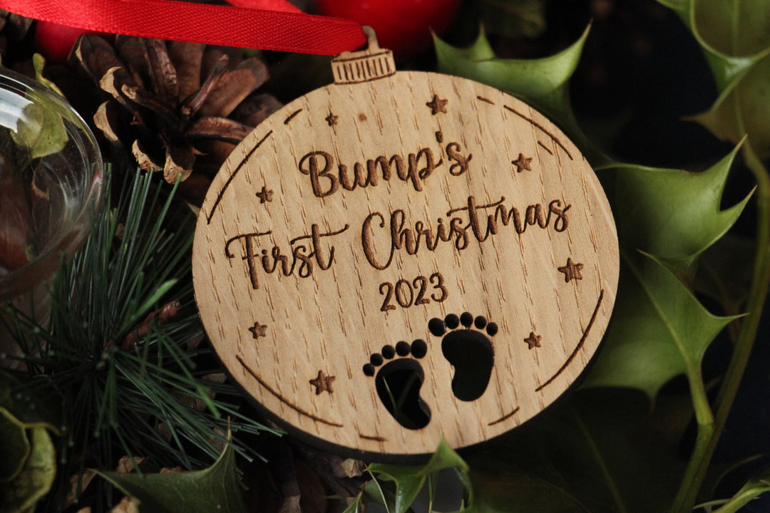 Personalised Bump's First Christmas Ornament