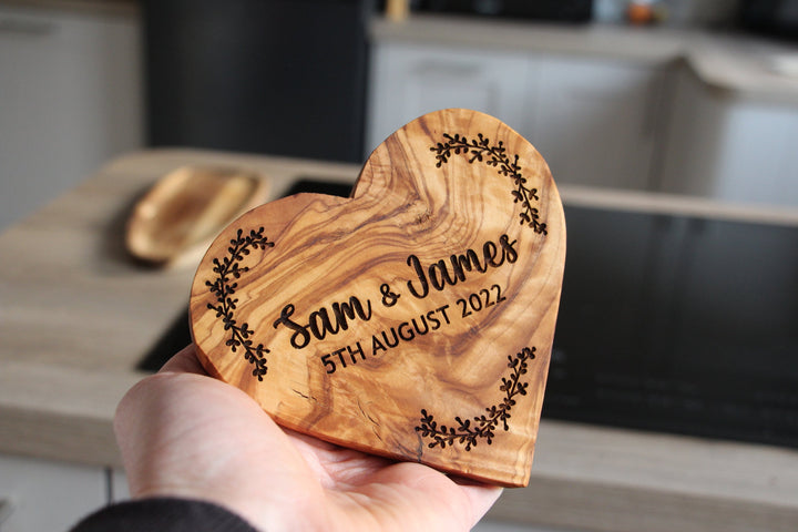 Couples Olive Wood Heart