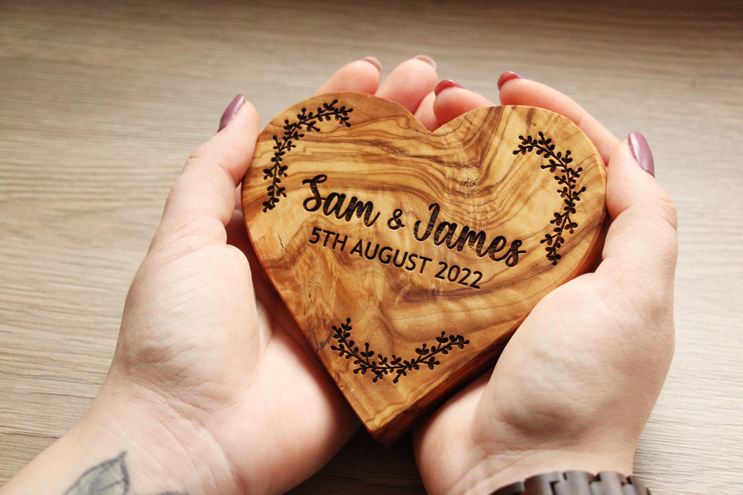 Couples Olive Wood Heart