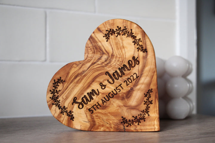 Couples Olive Wood Heart