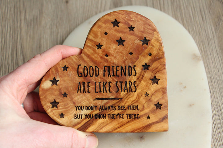 Good Friends Olive Wood Heart