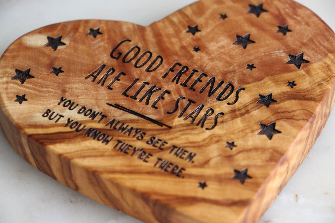 Good Friends Olive Wood Heart