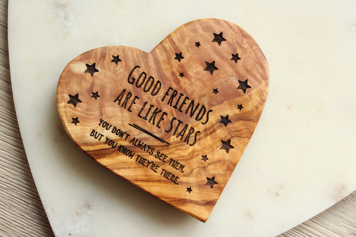 Good Friends Olive Wood Heart