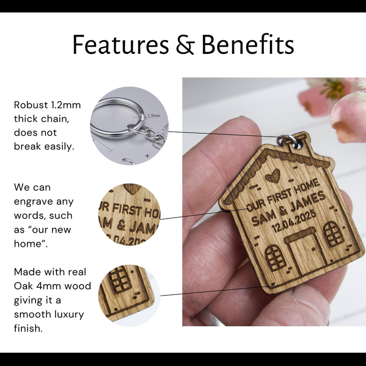 Cute Cottage Housewarming Keyrings