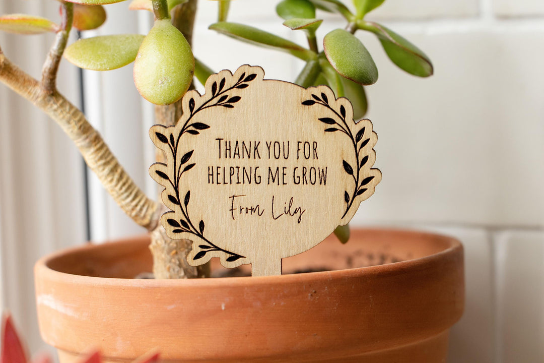 Thank You For Helping Me Grow Plant Tag