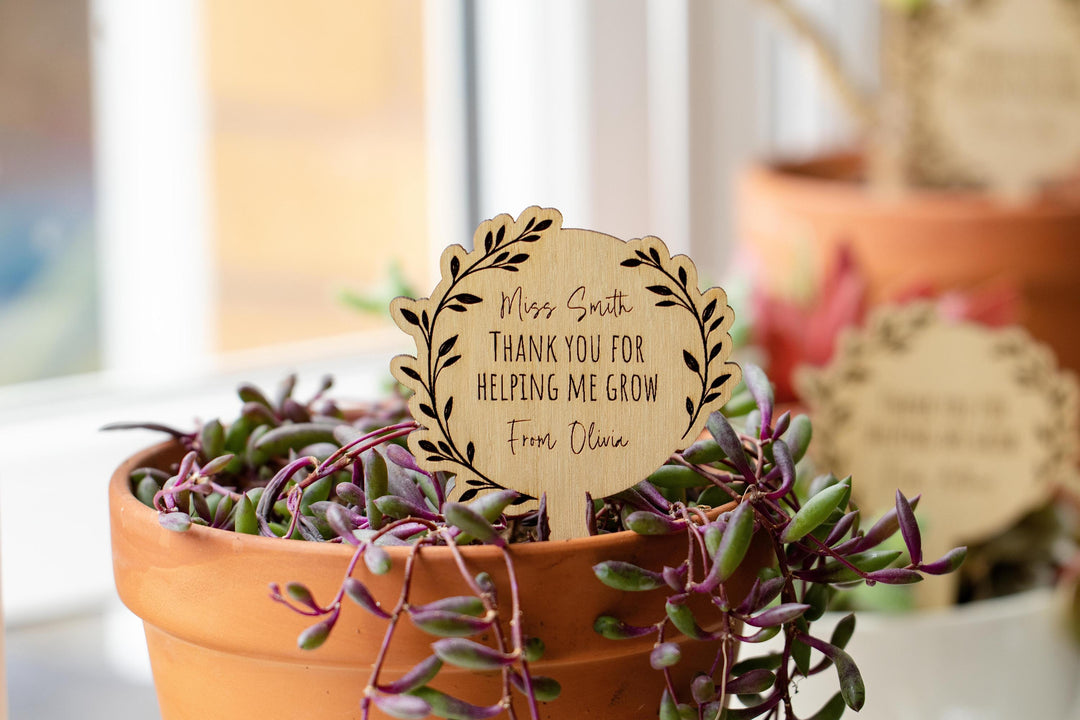 Thank You For Helping Me Grow Plant Tag