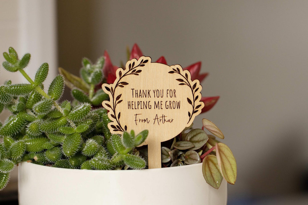 Thank You For Helping Me Grow Plant Tag