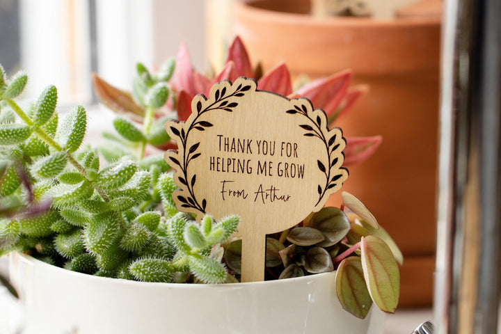 Thank You For Helping Me Grow Plant Tag