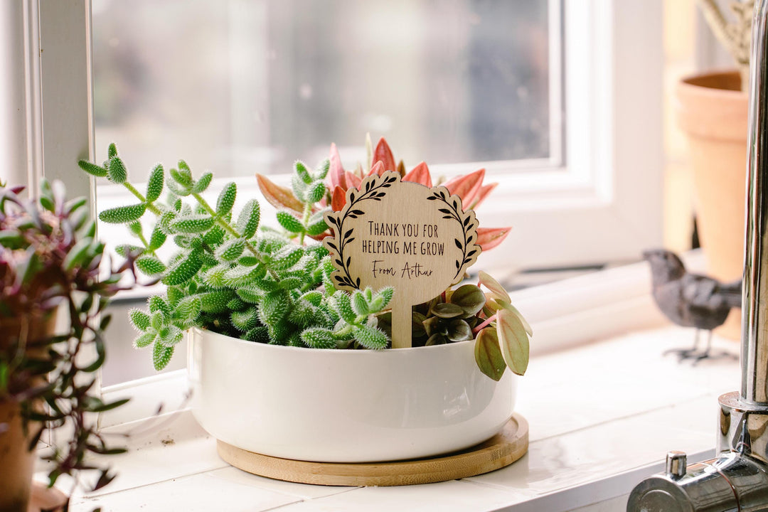 Thank You For Helping Me Grow Plant Tag