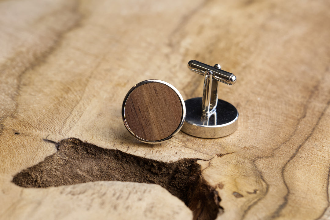 Silver & Walnut Cufflinks