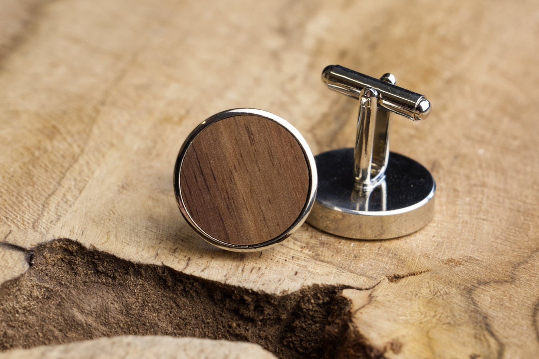 Silver & Walnut Cufflinks