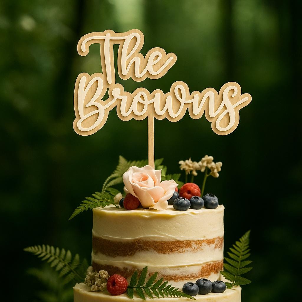 Personalised Wedding Name Cake Topper