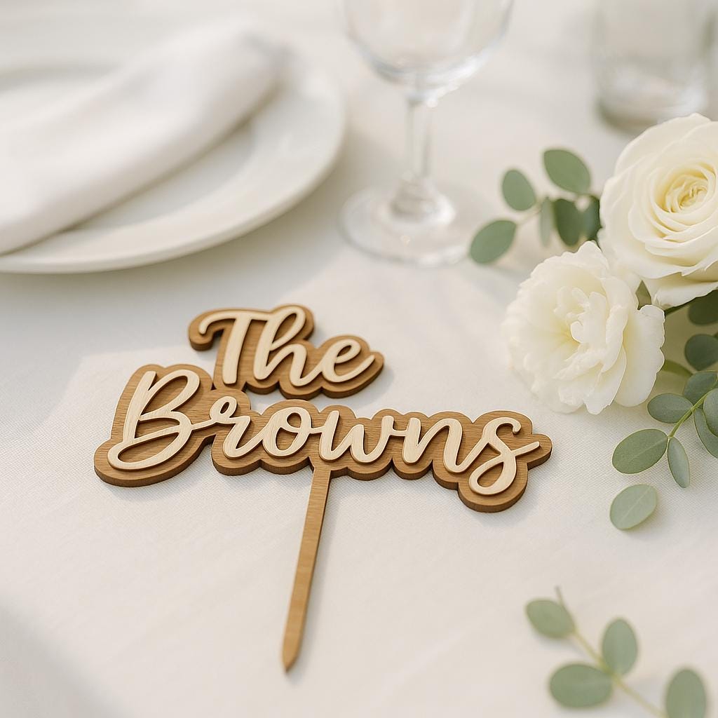 Personalised Wedding Name Cake Topper
