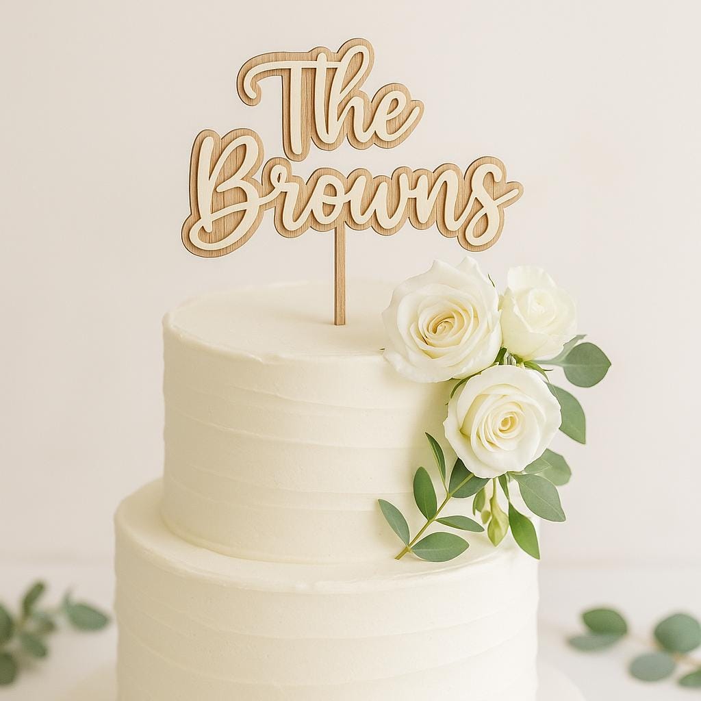 Personalised Wedding Name Cake Topper