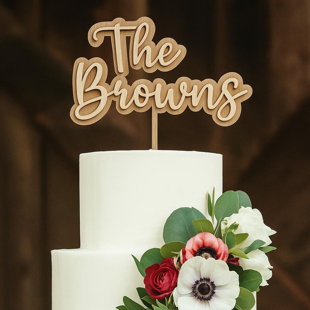 Personalised Wedding Name Cake Topper
