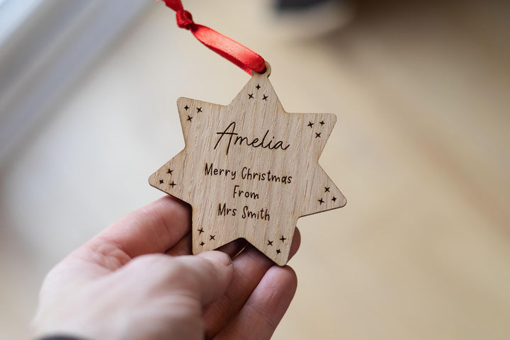 Personalised Christmas Star for Pupils