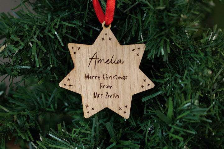 Personalised Christmas Star for Pupils
