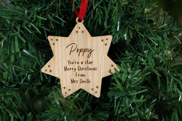 Personalised Pupil Christmas Star