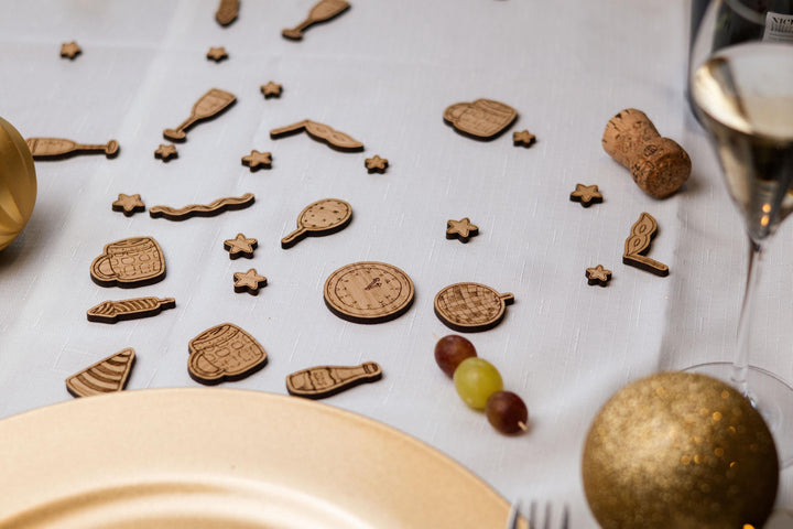 50 Pack - Wooden Table Confetti For New Year