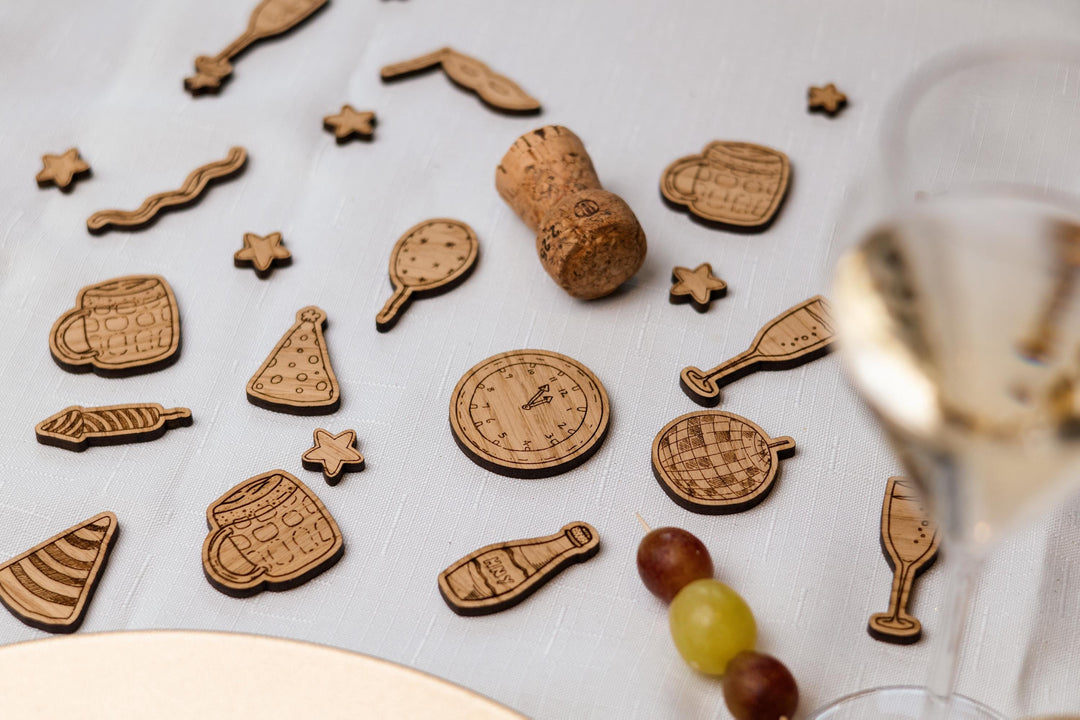 50 Pack - Wooden Table Confetti For New Year