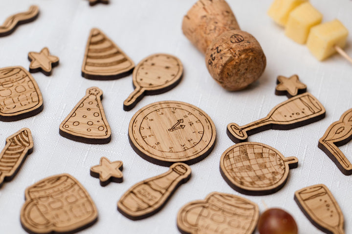 50 Pack - Wooden Table Confetti For New Year