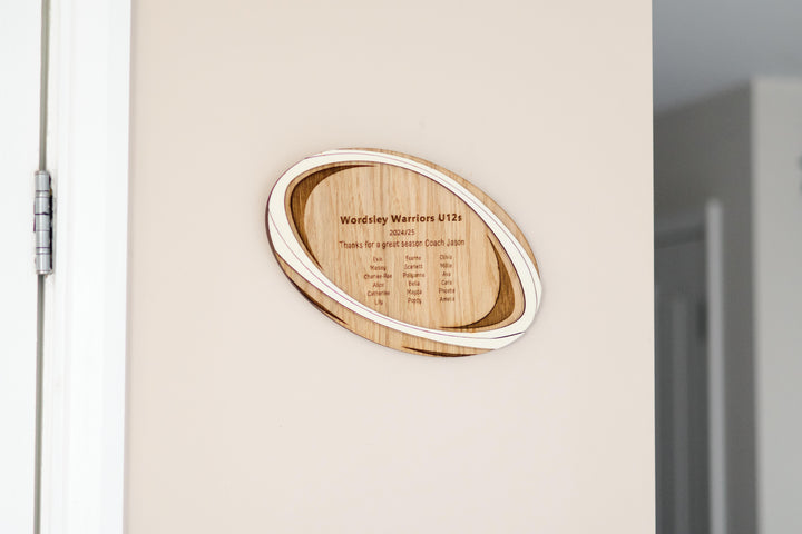 Rugby Ball Coach Gift - wooden gift personalised gift idea