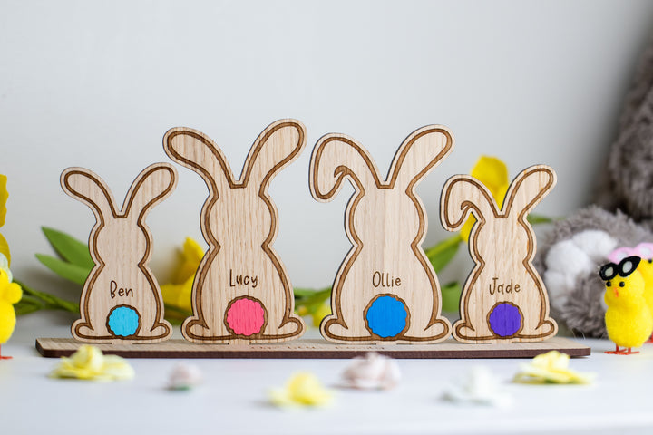 Personalised Bunny Family Name Plaque