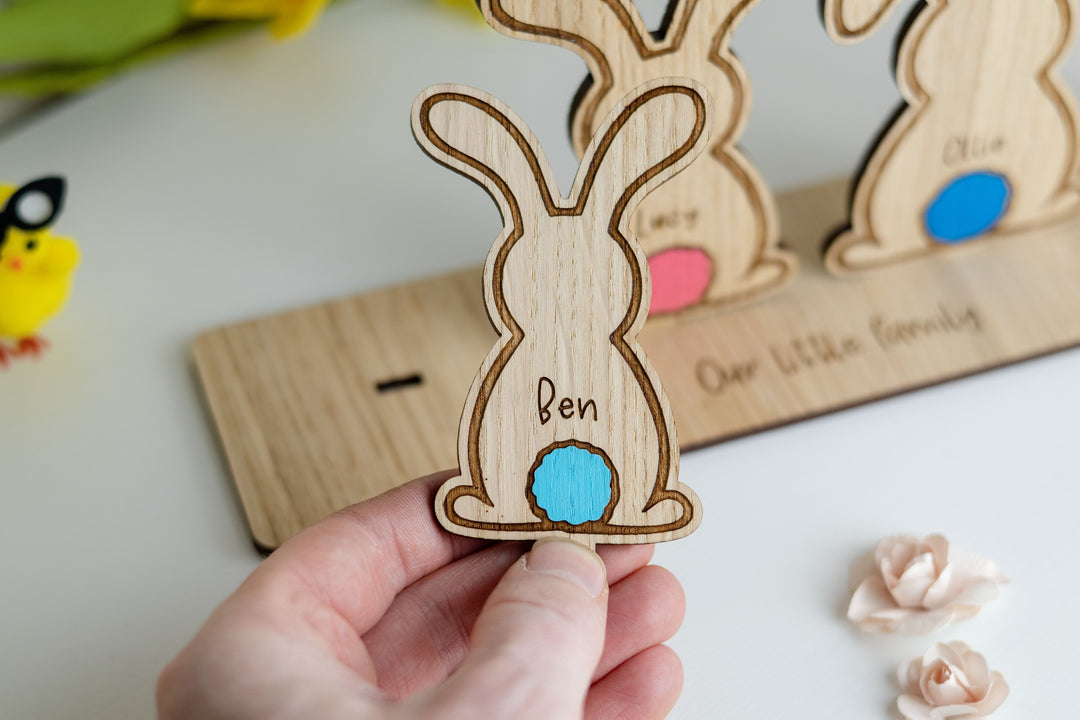 Personalised Bunny Family Name Plaque