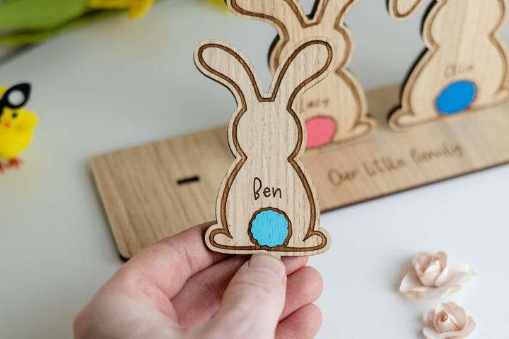 Personalised Bunny Family Name Plaque