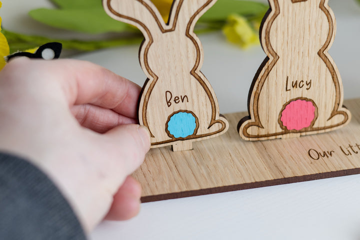 Personalised Bunny Family Name Plaque