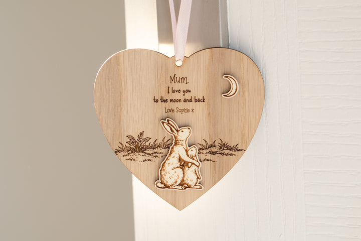Love You To The Moon & Back - Heart Ornament