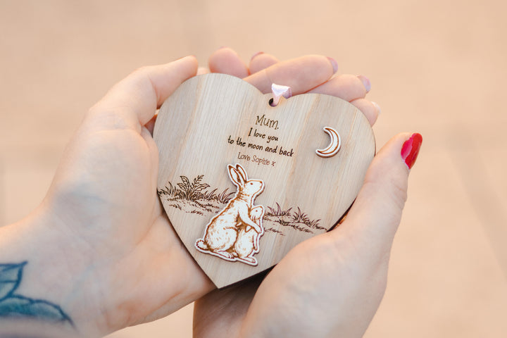 Love You To The Moon & Back - Heart Ornament