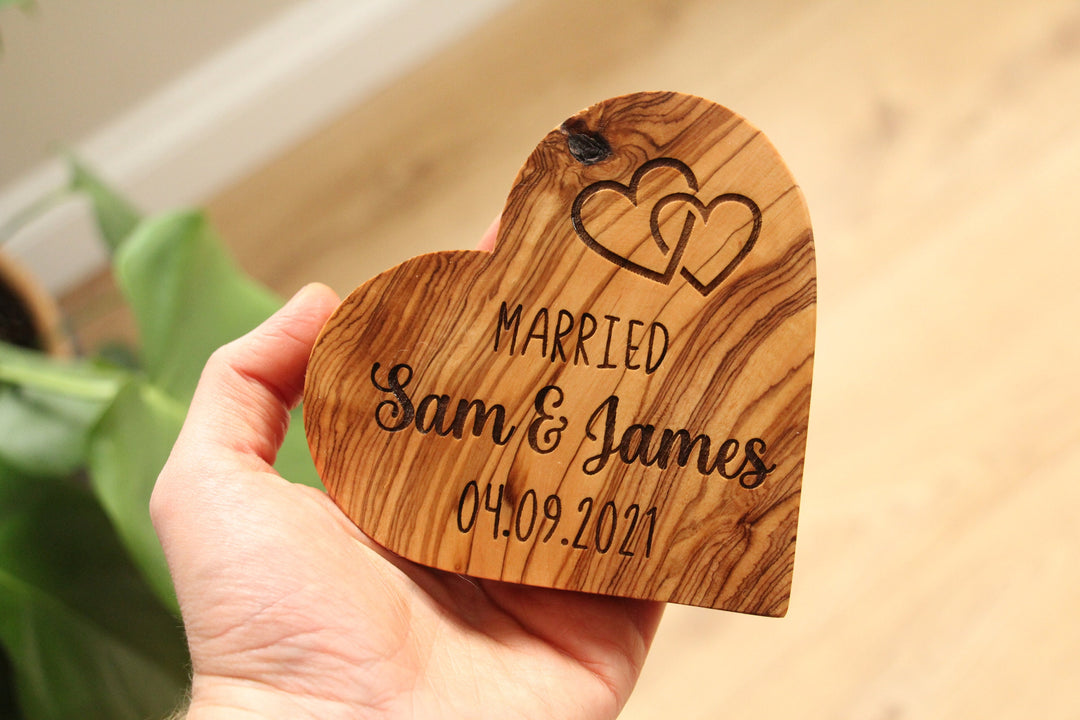 'Married' Olive Wood Heart