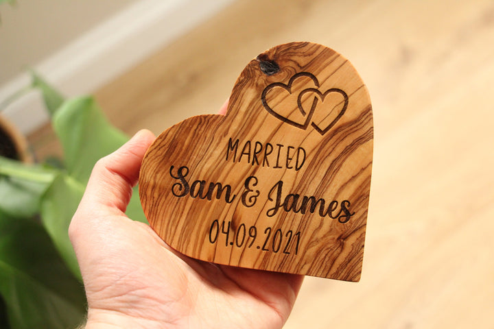 'Married' Olive Wood Heart