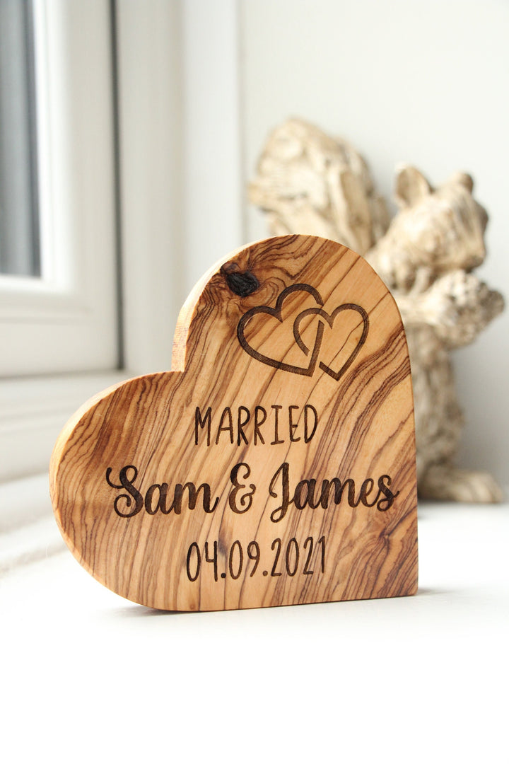 'Married' Olive Wood Heart