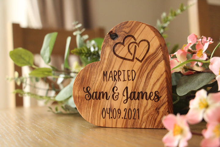 'Married' Olive Wood Heart