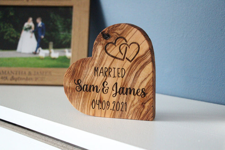 'Married' Olive Wood Heart