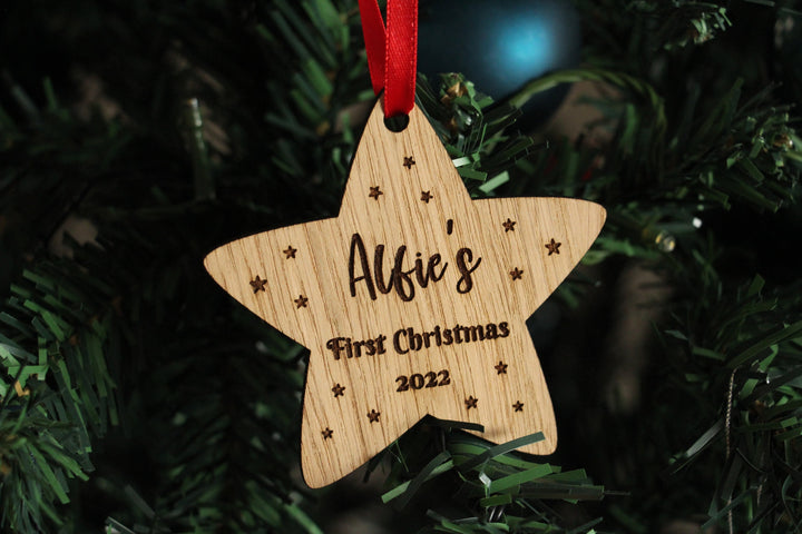 Personalised Star - Baby First Christmas Ornament