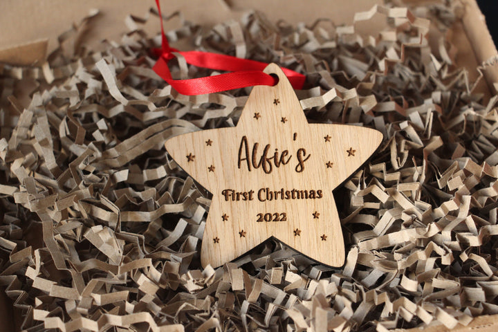 Personalised Star - Baby First Christmas Ornament
