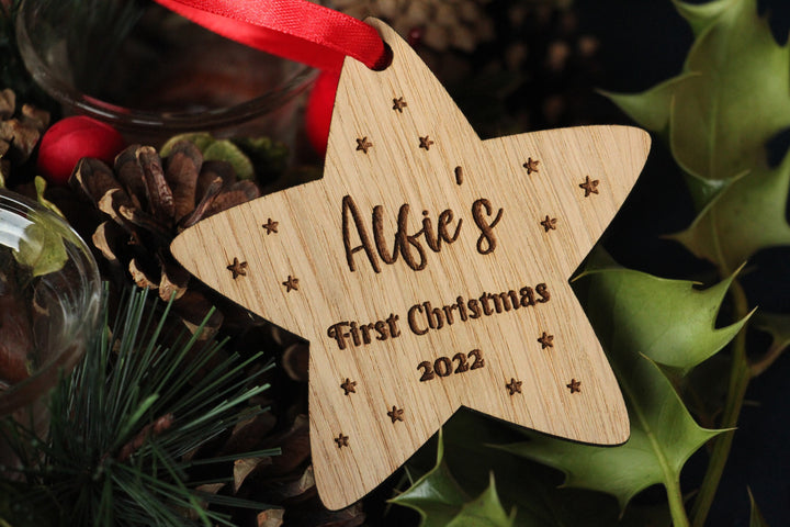 Personalised Star - Baby First Christmas Ornament