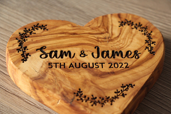 Couples Olive Wood Heart