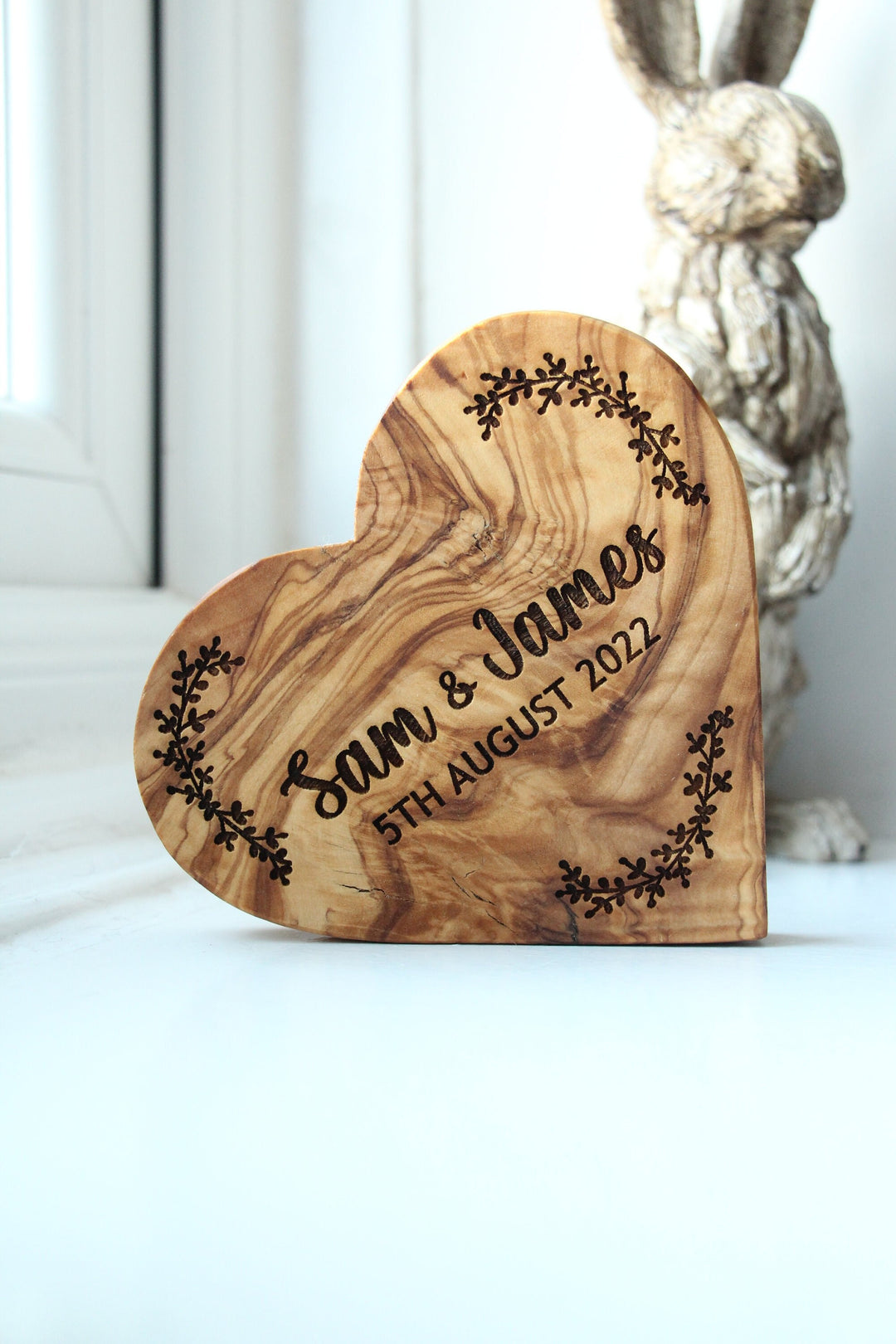 Couples Olive Wood Heart