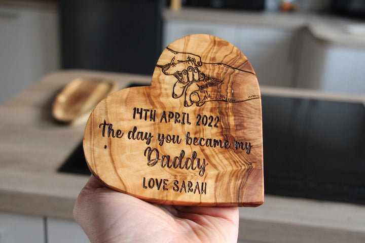 Day You Became My Daddy Olive Wood Heart